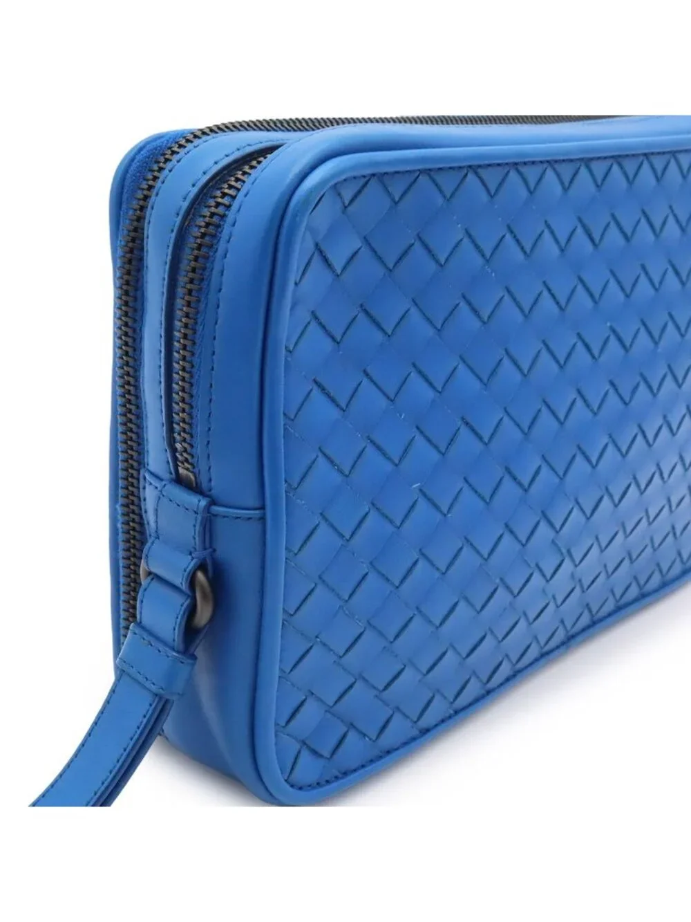 Bottega Veneta Intrecciato Clutch Leather Blue